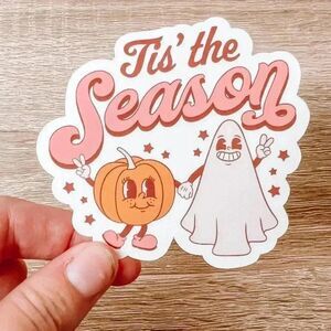 Tis The Season Pumpkin and Ghost Sticker/Decal‎